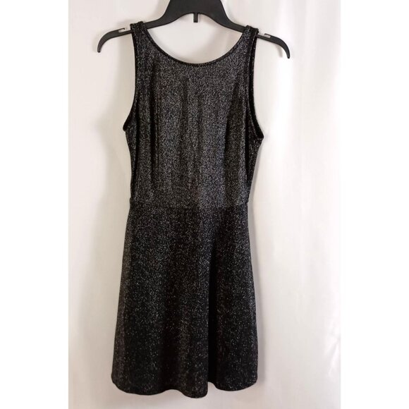 Divided by H&M Black Shimmery Sleeveless Swing Dress Women’s Size 6 Low Back - Picture 1 of 6